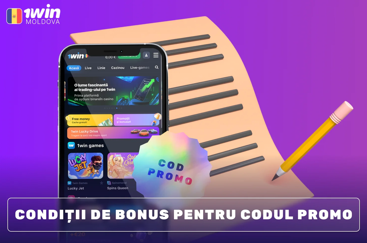 Condiții de bonus pentru codul promoțional